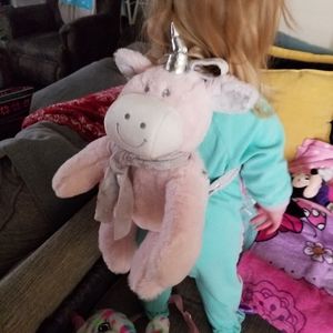 Stephen Baby Pink Unicorn Backpack Stuffed Animal Plush 15x19 Super Soft Kids